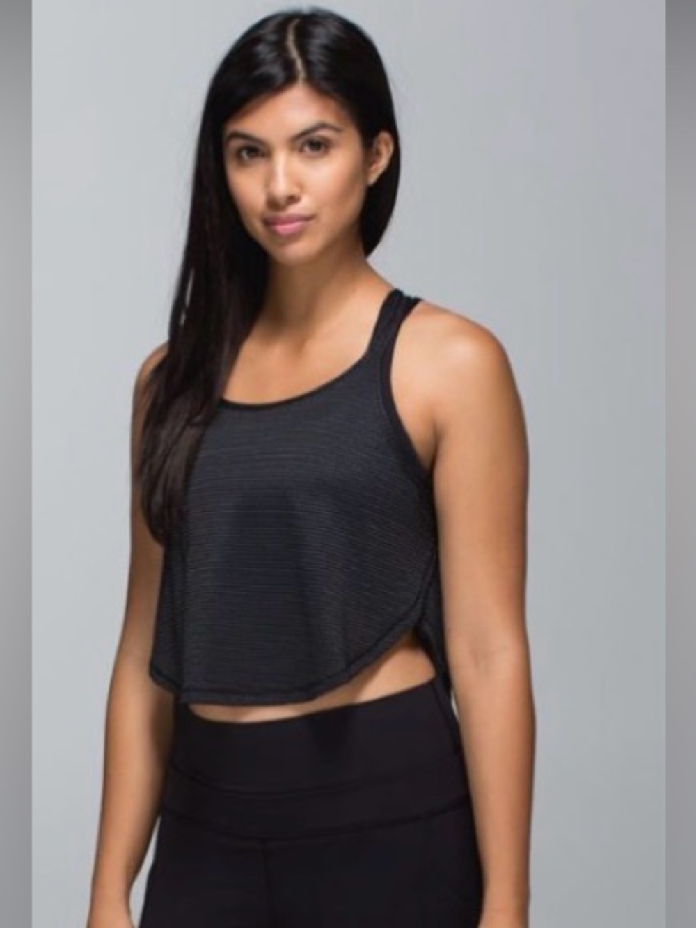 Lululemon Athletica Black Cropped Racerback Tank Size 0